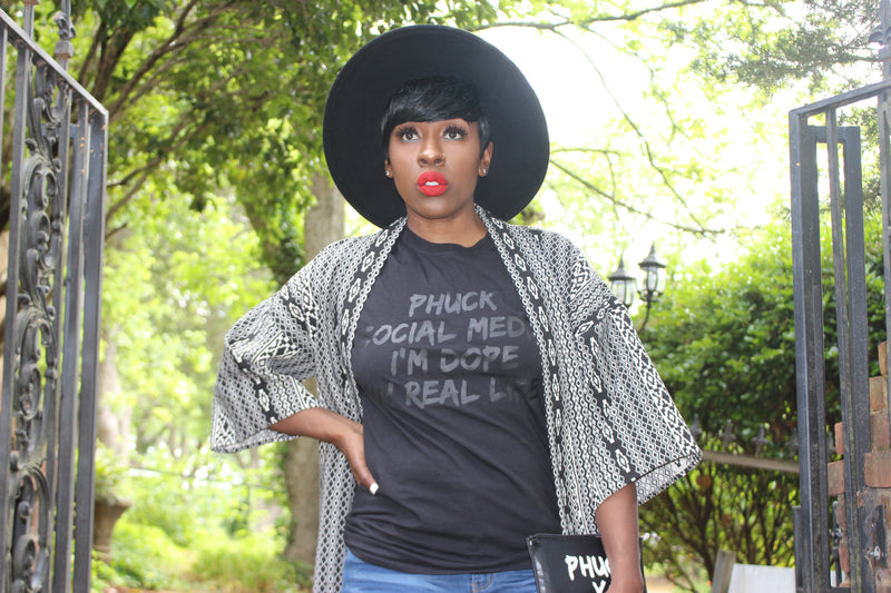 Phuck Social Media Black on Black